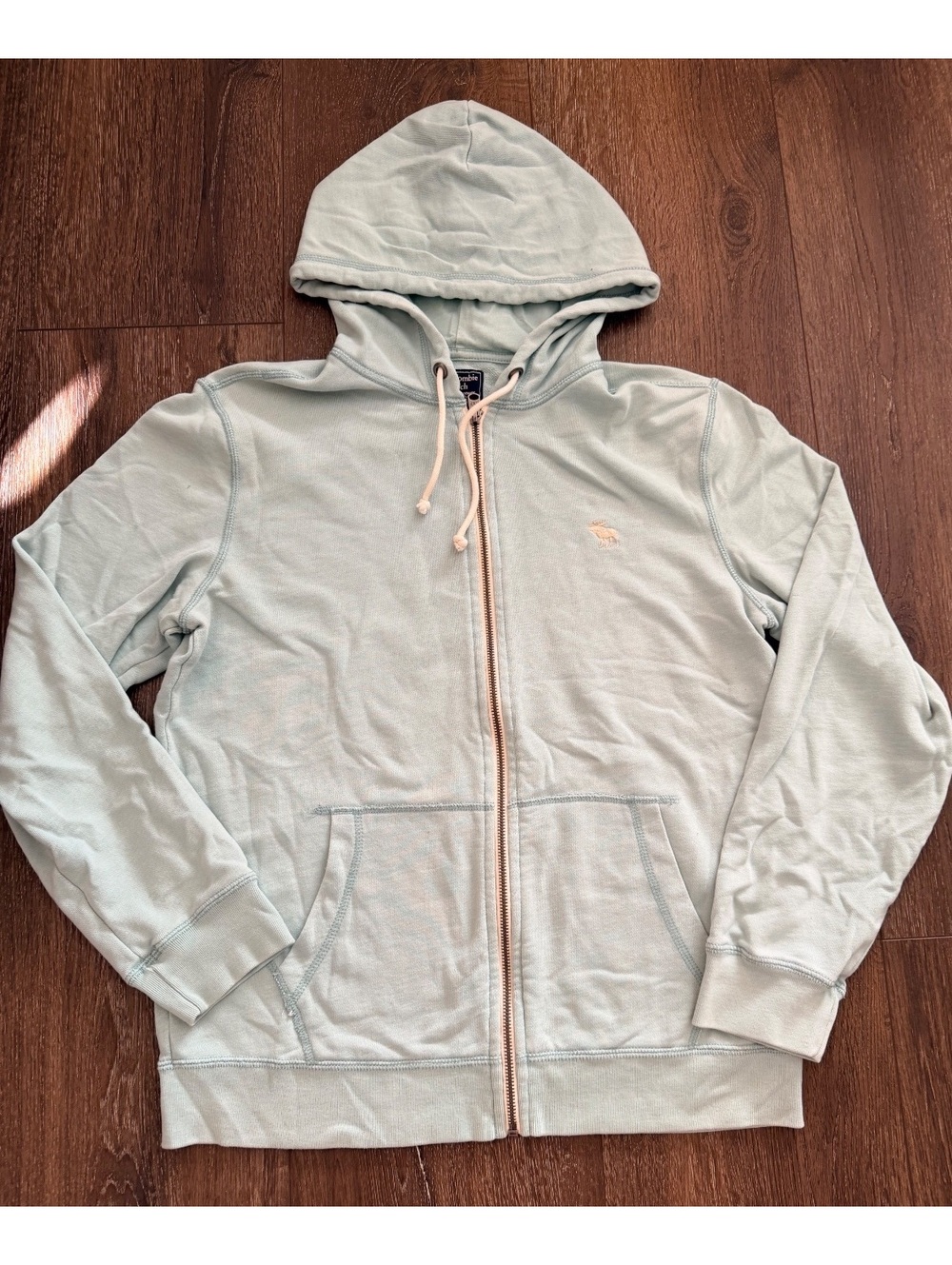 Y2K Abercrombie & Fitch Mint Green Full Zip Hoodie - Small